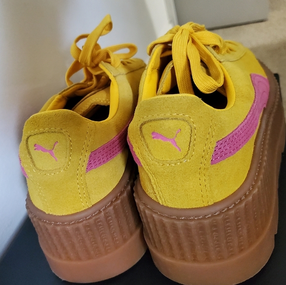 New PUMA 366268-03 Women Cleated CREEPERSUEDE WN''S Lemon-Carmine Rose-V295 - Picture 6 of 9